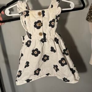 9mo baby girl overall dress white floral